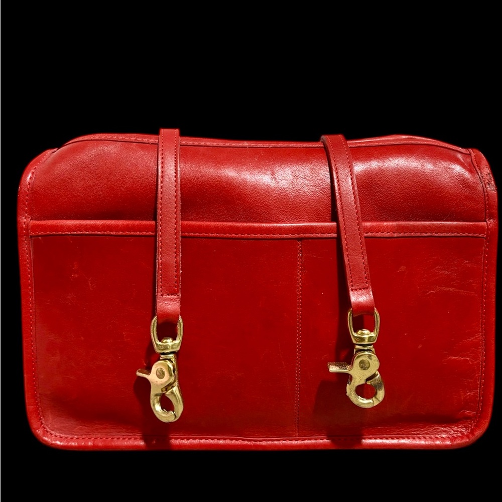 Coach Vintage NYC Red Companion Bag# 9300 Authenticated